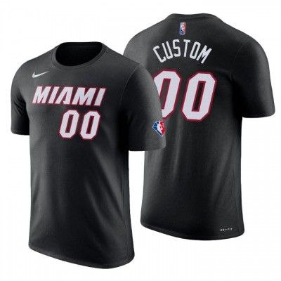 Miami Heat Custom Black Men's Nike 2021 22 NBA 75th Anniversary Diamond T Shirt